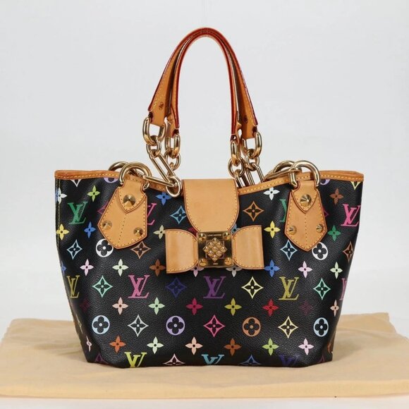 LOUIS VUITTON Monogram Multicolor Annie MM Bag Black LV Auth - Picture 14 of 16